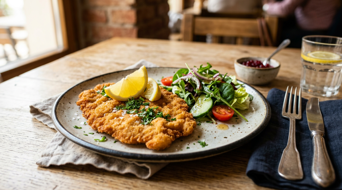 Kalbsschnitzel mit Beilage